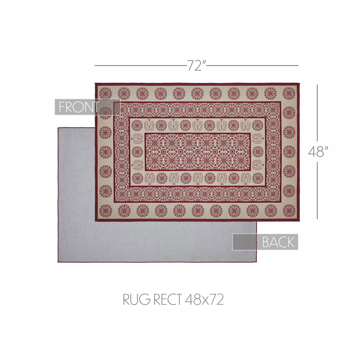 Custom House Burgundy Tan Jacquard Polyester Rug Rect 48x72