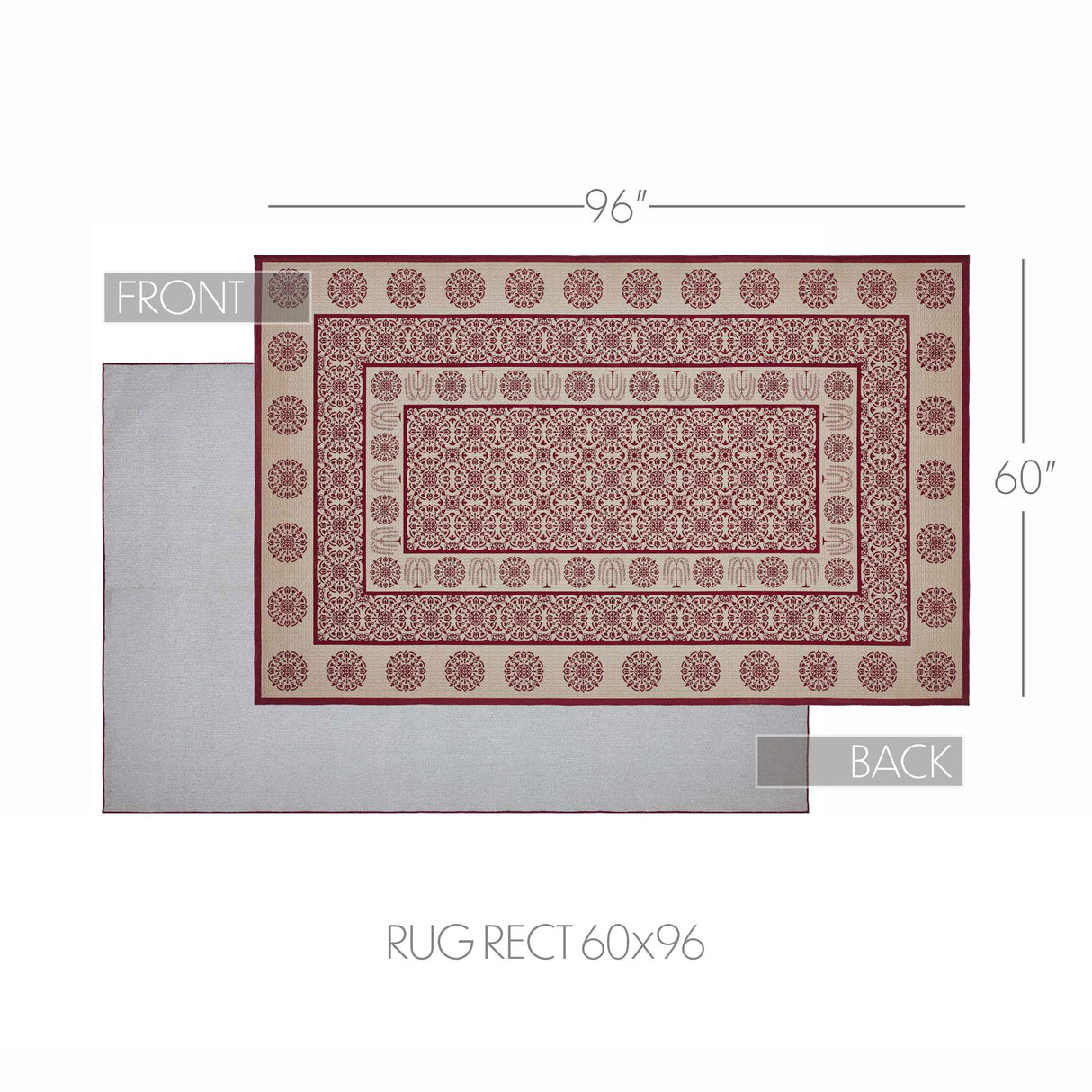 Custom House Burgundy Tan Jacquard Polyester Rug Rect 60x96