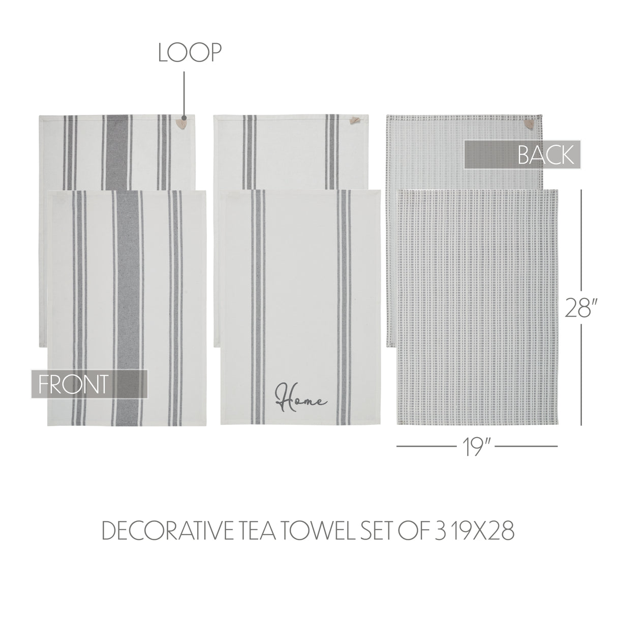 Finders Keepers Decorative Tea Towel Set of 3 19x28