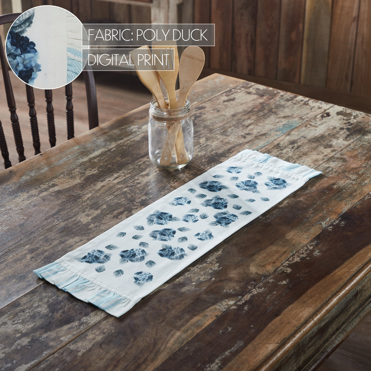 Finders Keepers Hydrangea Ruffled Runner 8x24