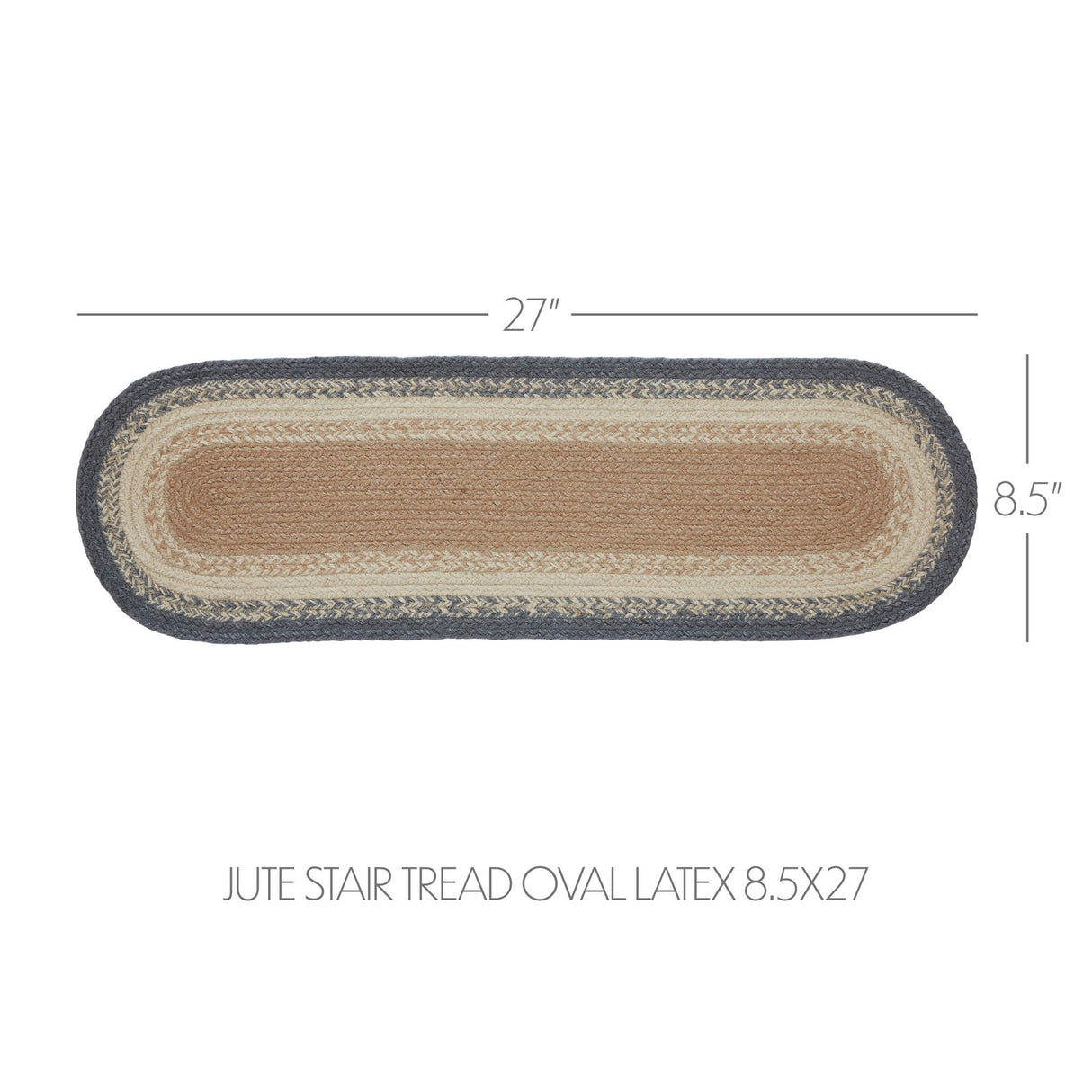 Finders Keepers Jute Stair Tread Oval Latex 8.5x27, Set of 7