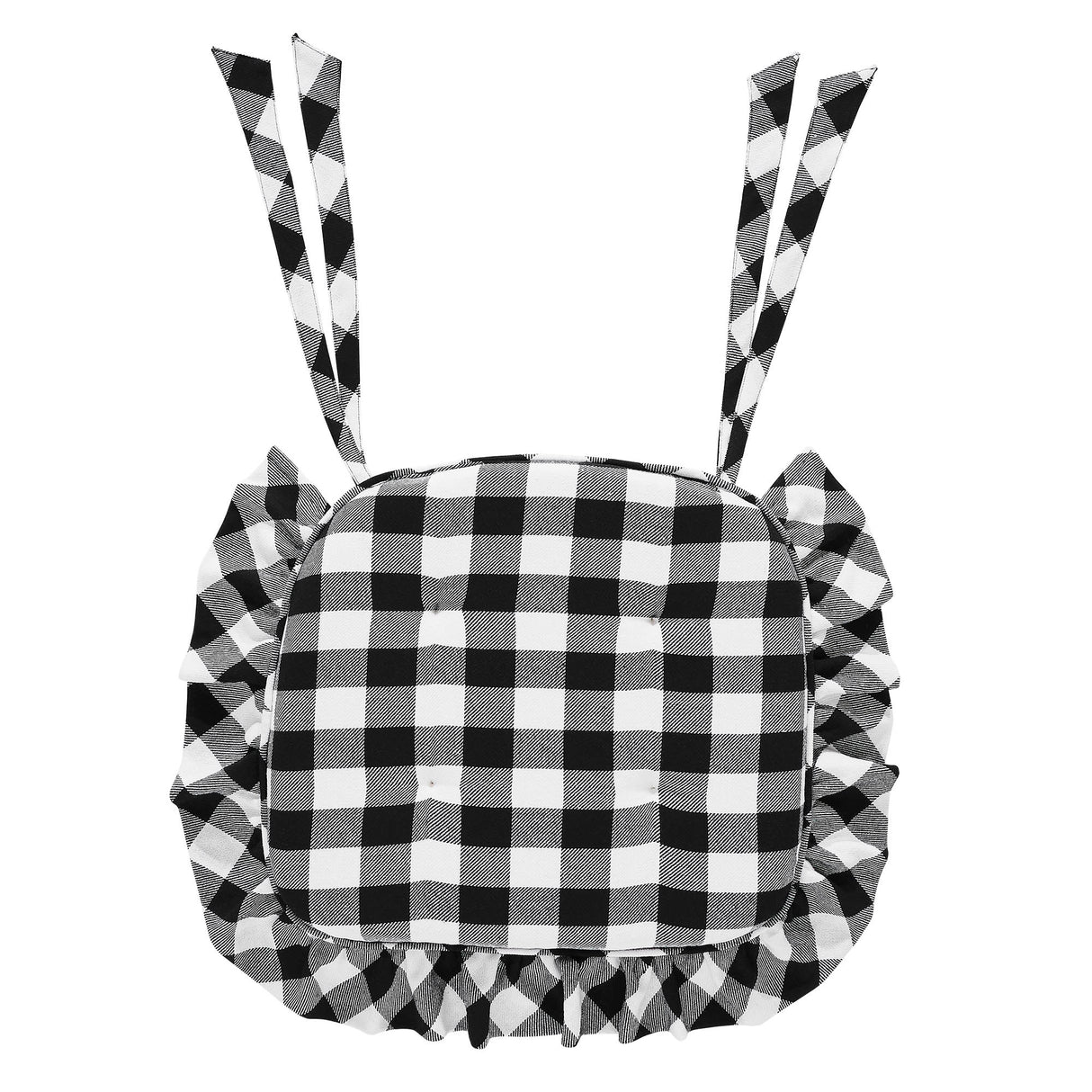 Annie Buffalo Check Ruffled Chair Pad 16.5x18