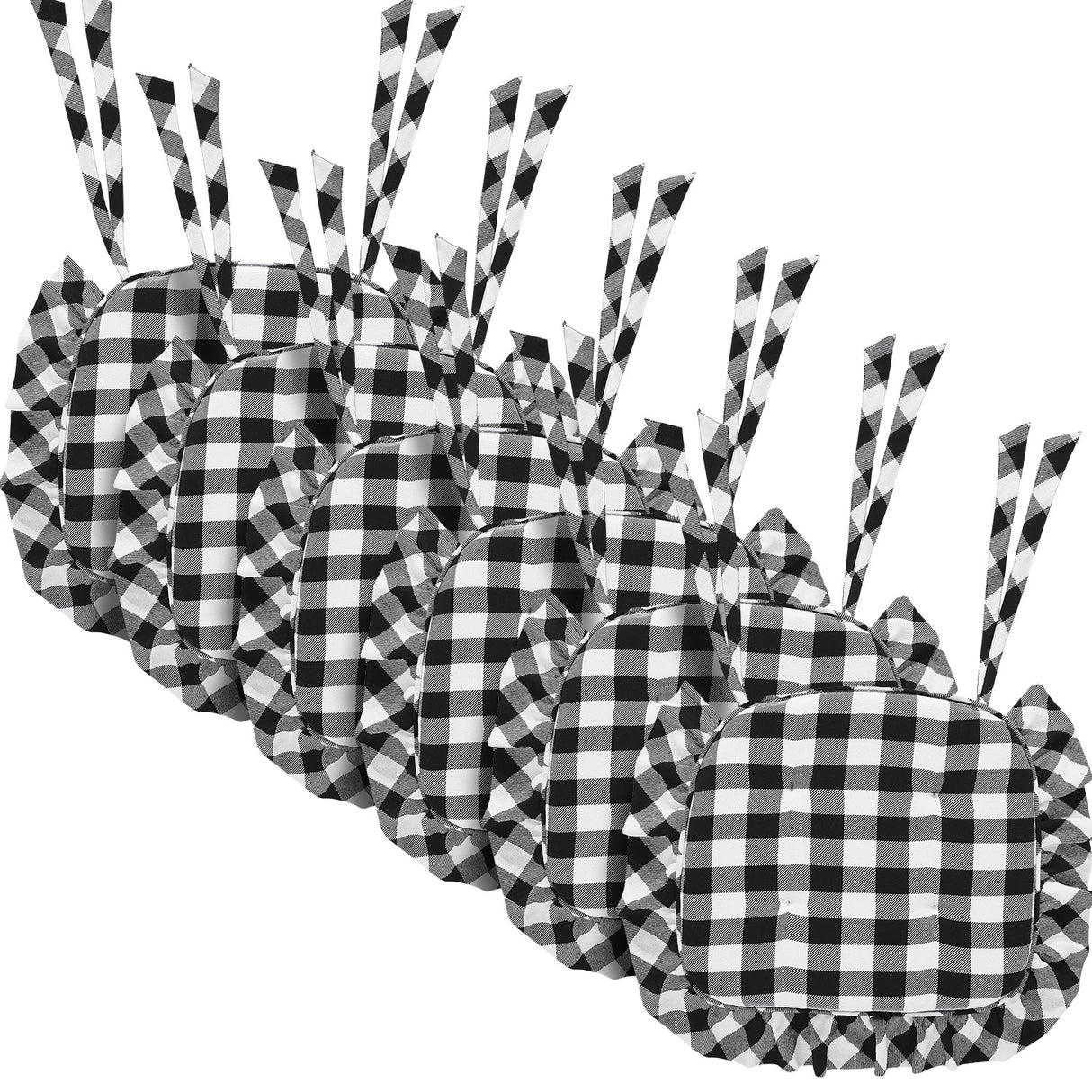 Annie Buffalo Check Ruffled Chair Pad 16.5x18