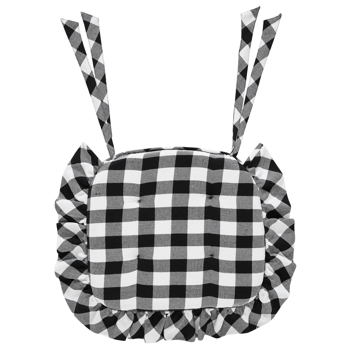 Annie Buffalo Check Ruffled Chair Pad 16.5x18