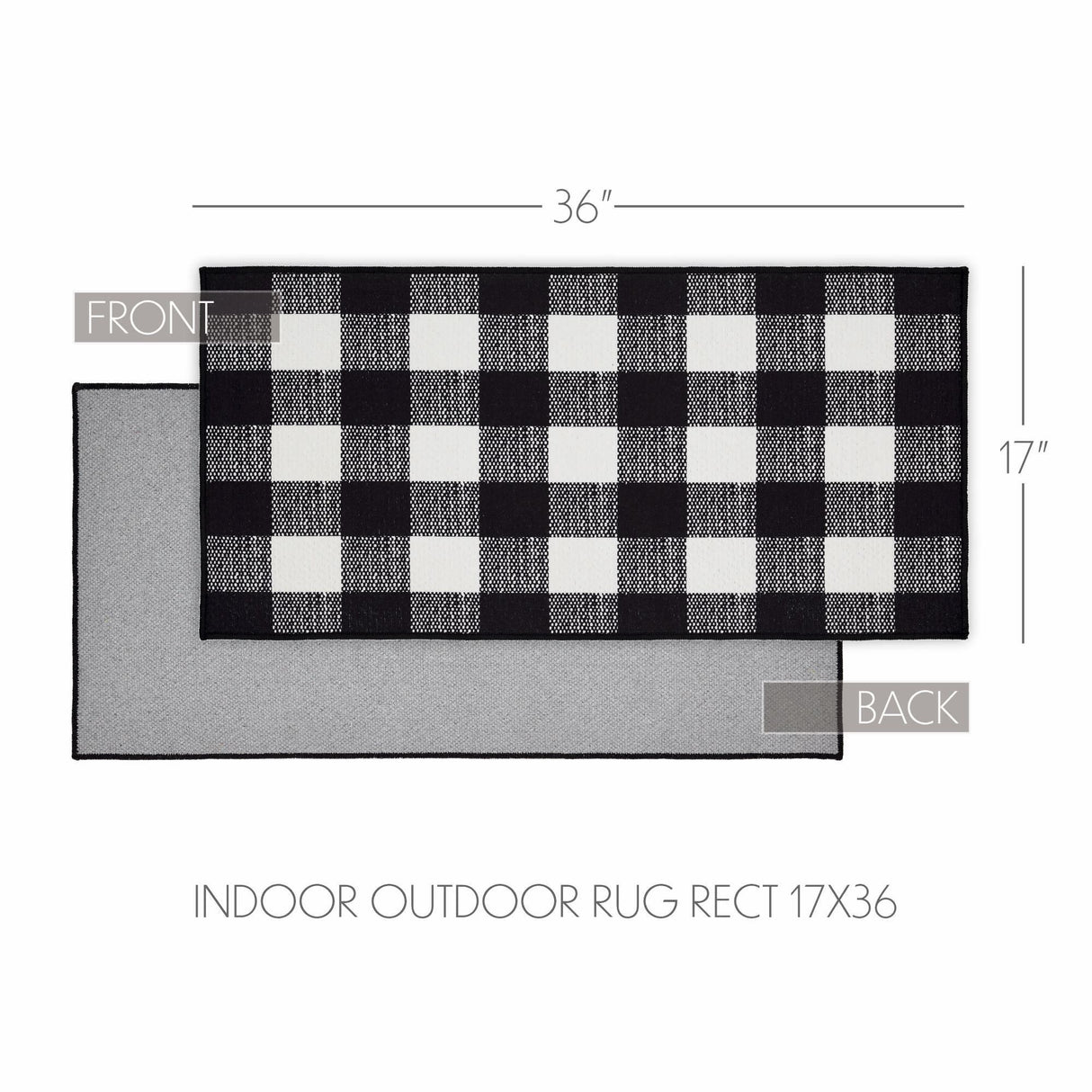 VHC Brands Annie Buffalo Check Country Black 2 Piece Rug Set, 17x36 and 17x48