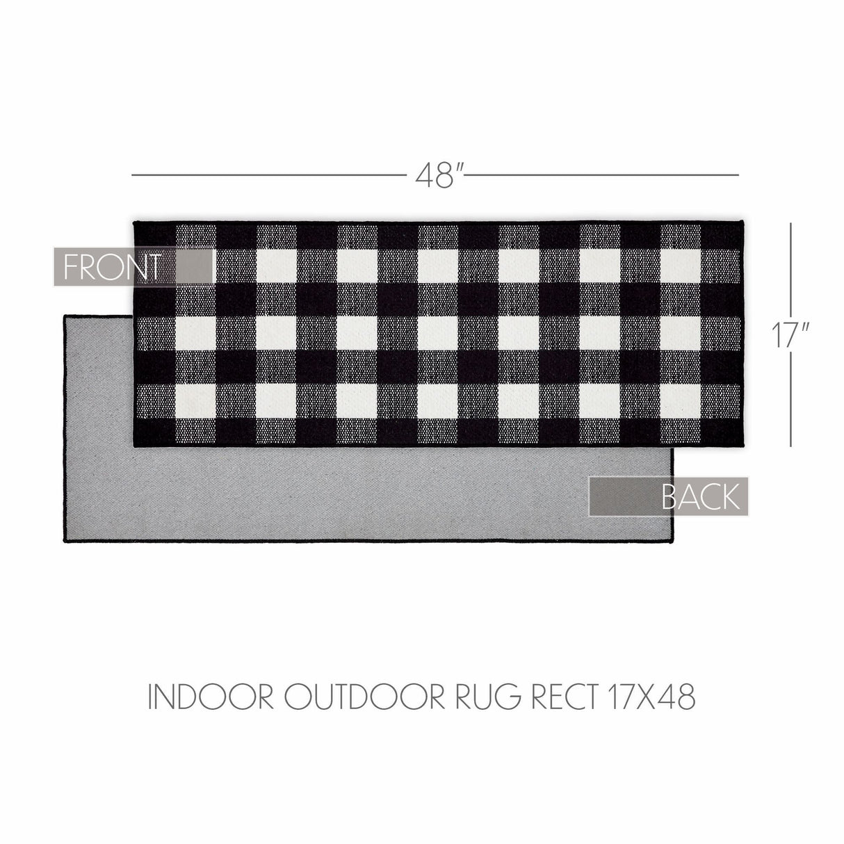 VHC Brands Annie Buffalo Check Country Black 2 Piece Rug Set, 17x36 and 17x48