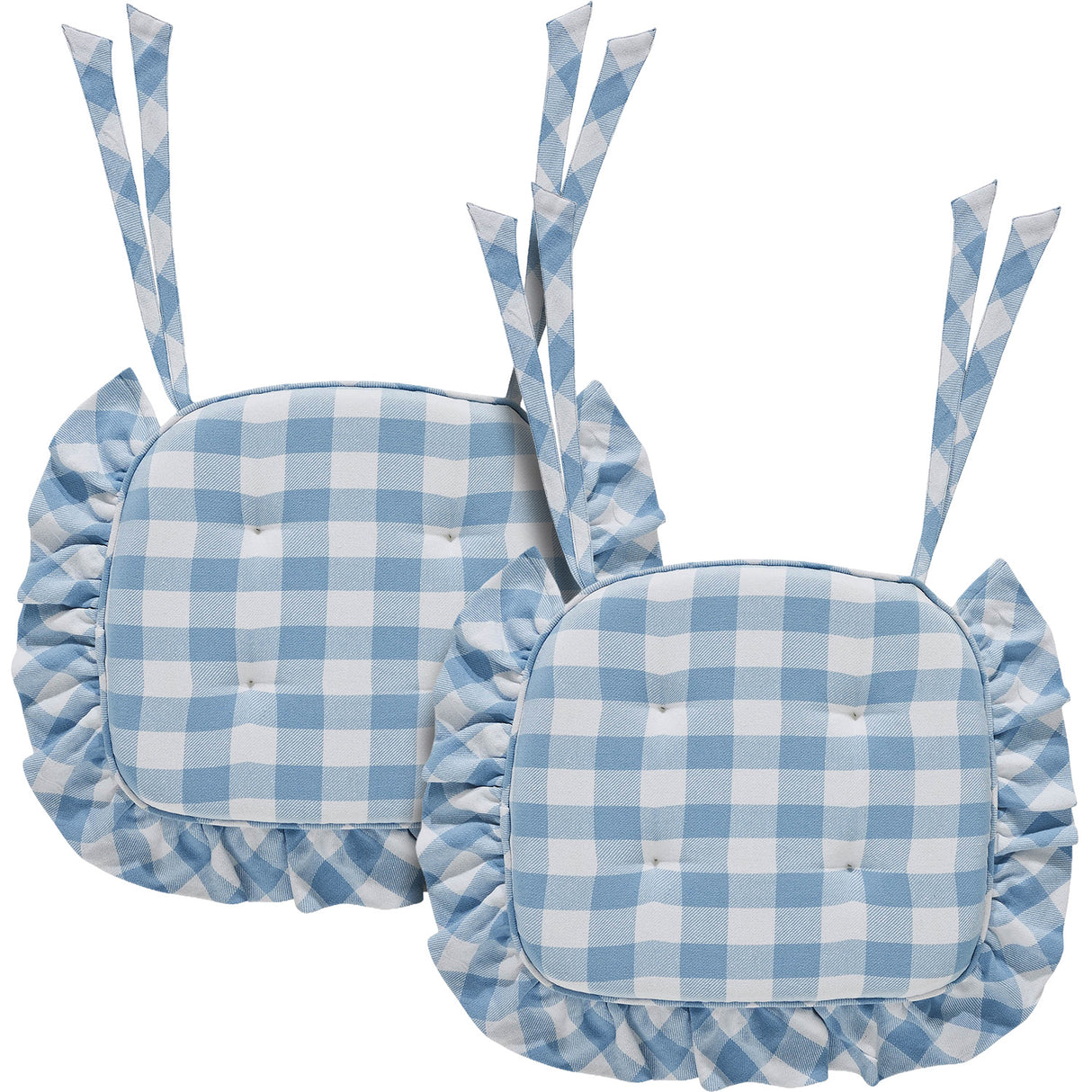 Annie Buffalo Check Ruffled Chair Pad 16.5x18