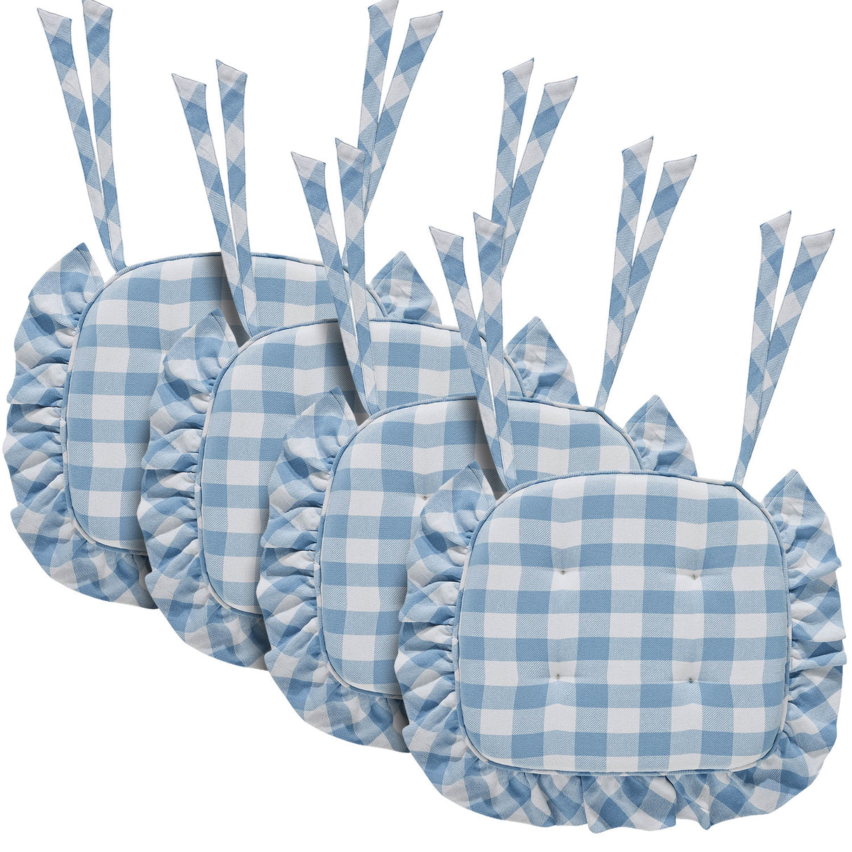 Annie Buffalo Check Ruffled Chair Pad 16.5x18