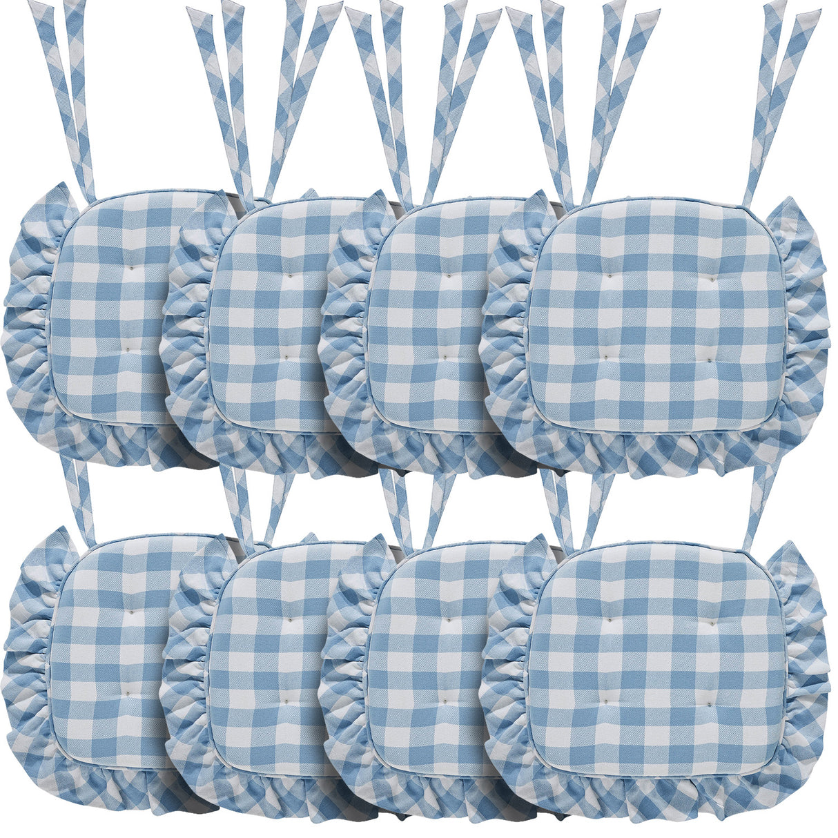 Annie Buffalo Check Ruffled Chair Pad 16.5x18