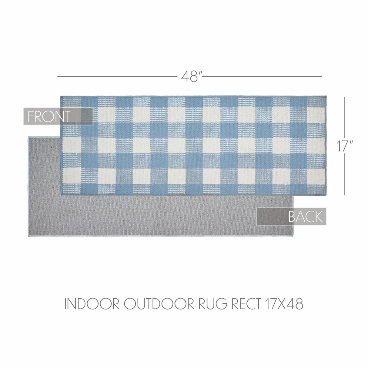 VHC Brands Annie Buffalo Check Dusk Blue 2 Piece Rug Set, 17x36 and 17x48