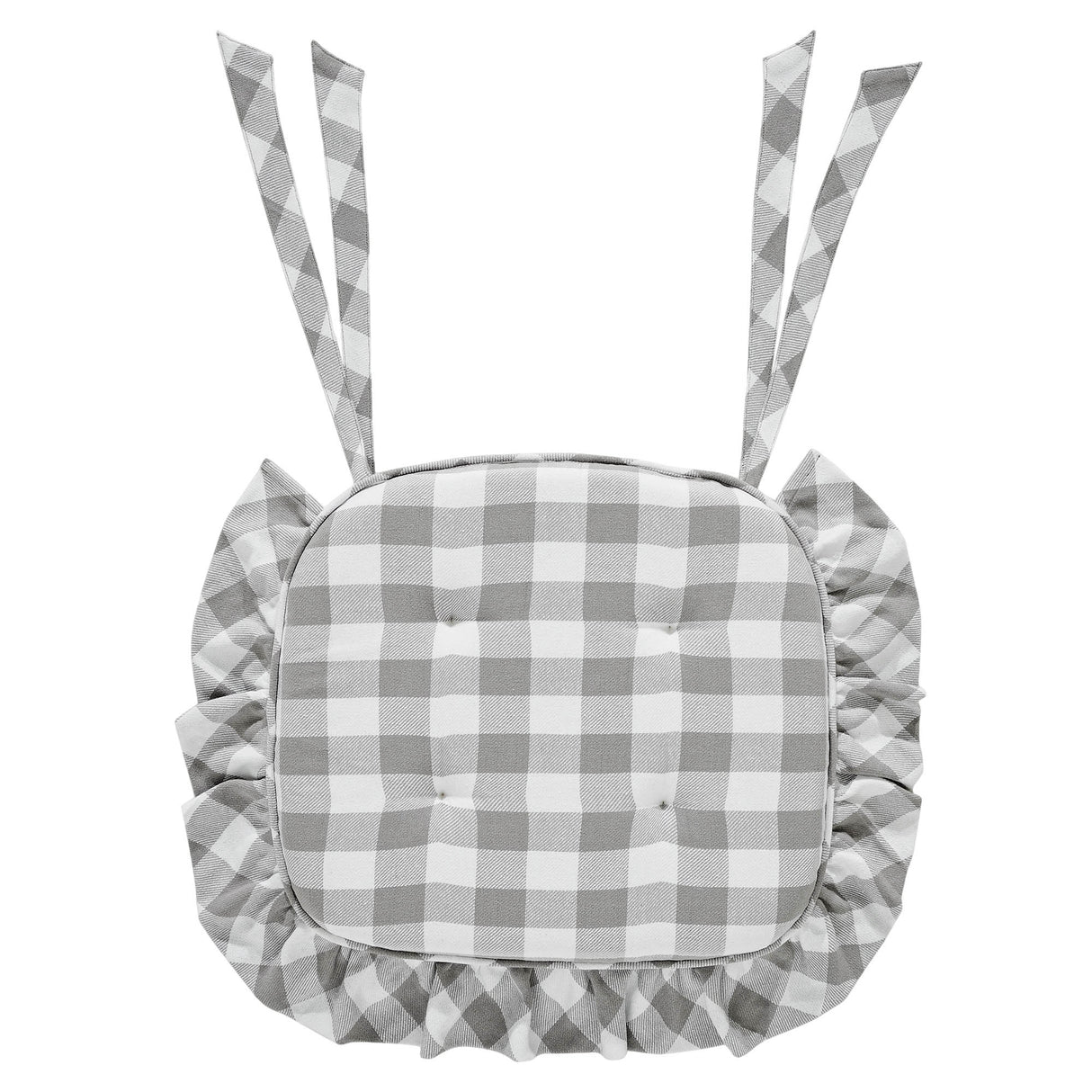 Annie Buffalo Check Ruffled Chair Pad 16.5x18