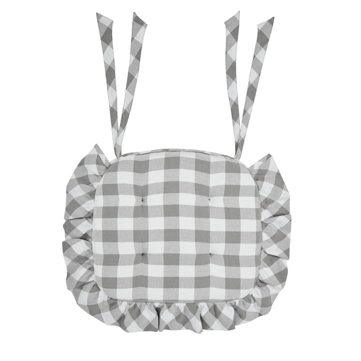 Annie Buffalo Check Ruffled Chair Pad 16.5x18