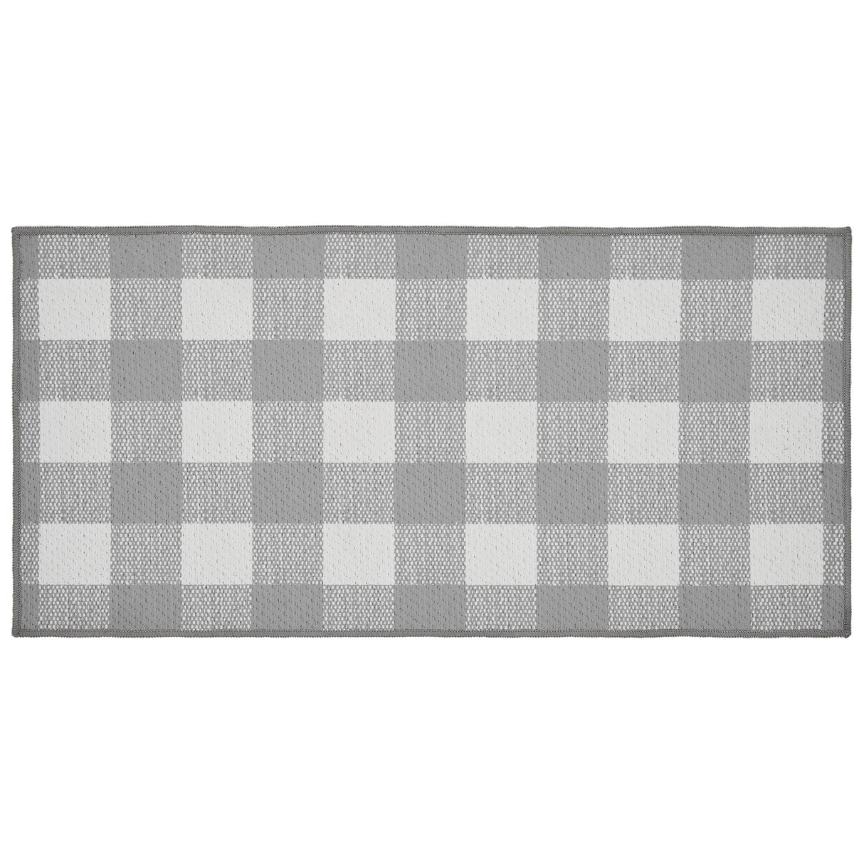 VHC Brands Annie Buffalo Check Ash Gray 2 Piece Rug Set, 17x36 and 17x48