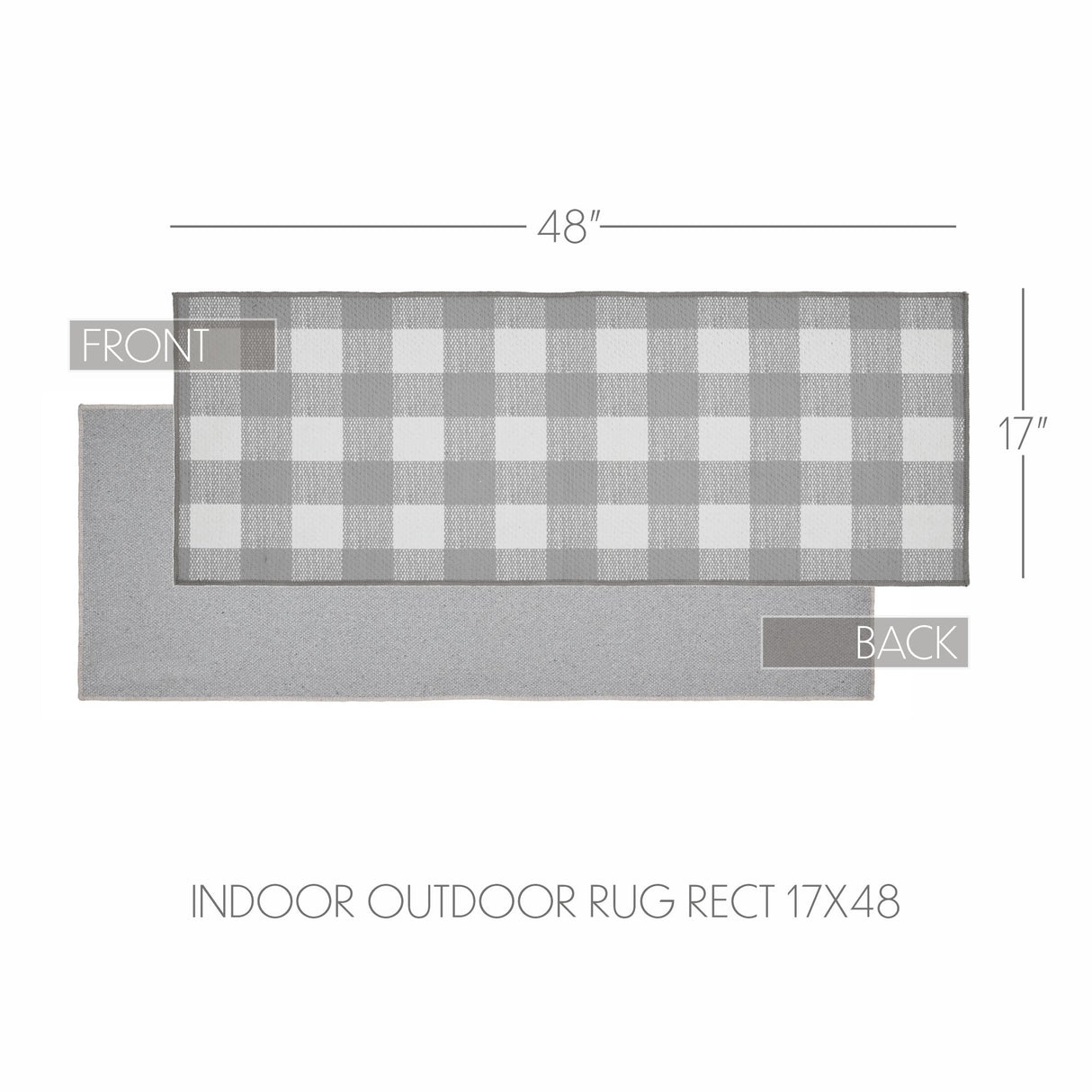 VHC Brands Annie Buffalo Check Ash Gray 2 Piece Rug Set, 17x36 and 17x48