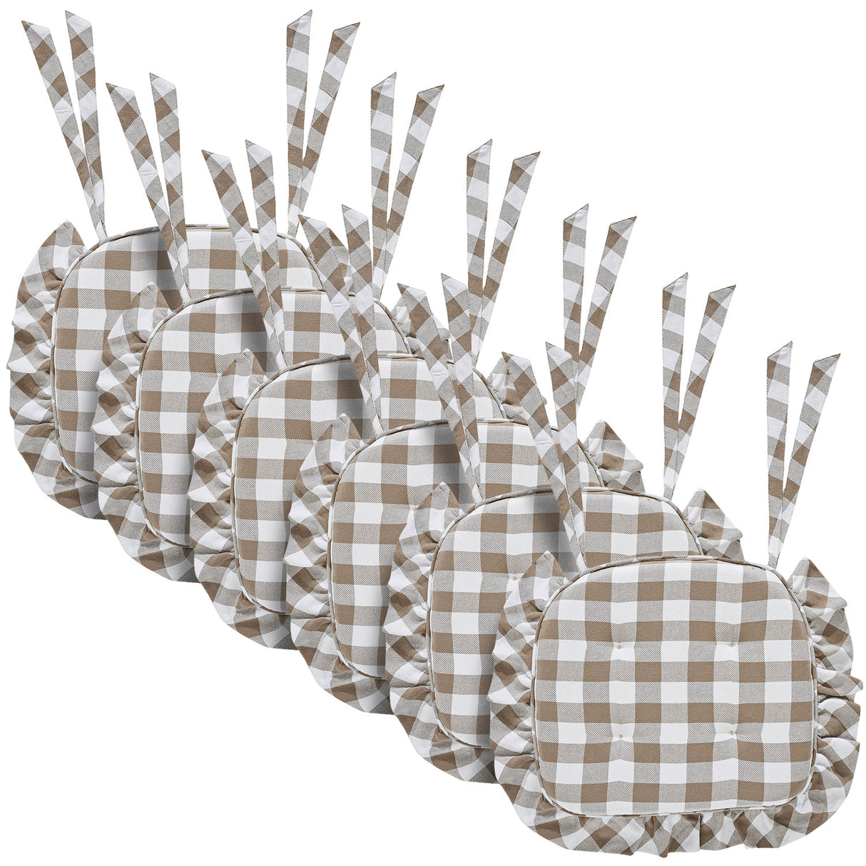 Annie Buffalo Check Ruffled Chair Pad 16.5x18