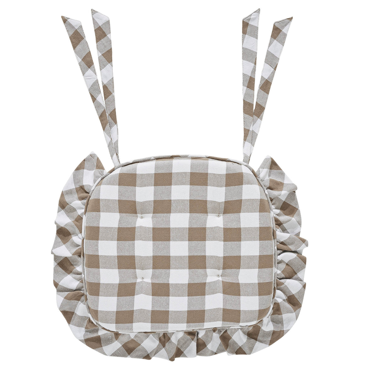 Annie Buffalo Check Ruffled Chair Pad 16.5x18