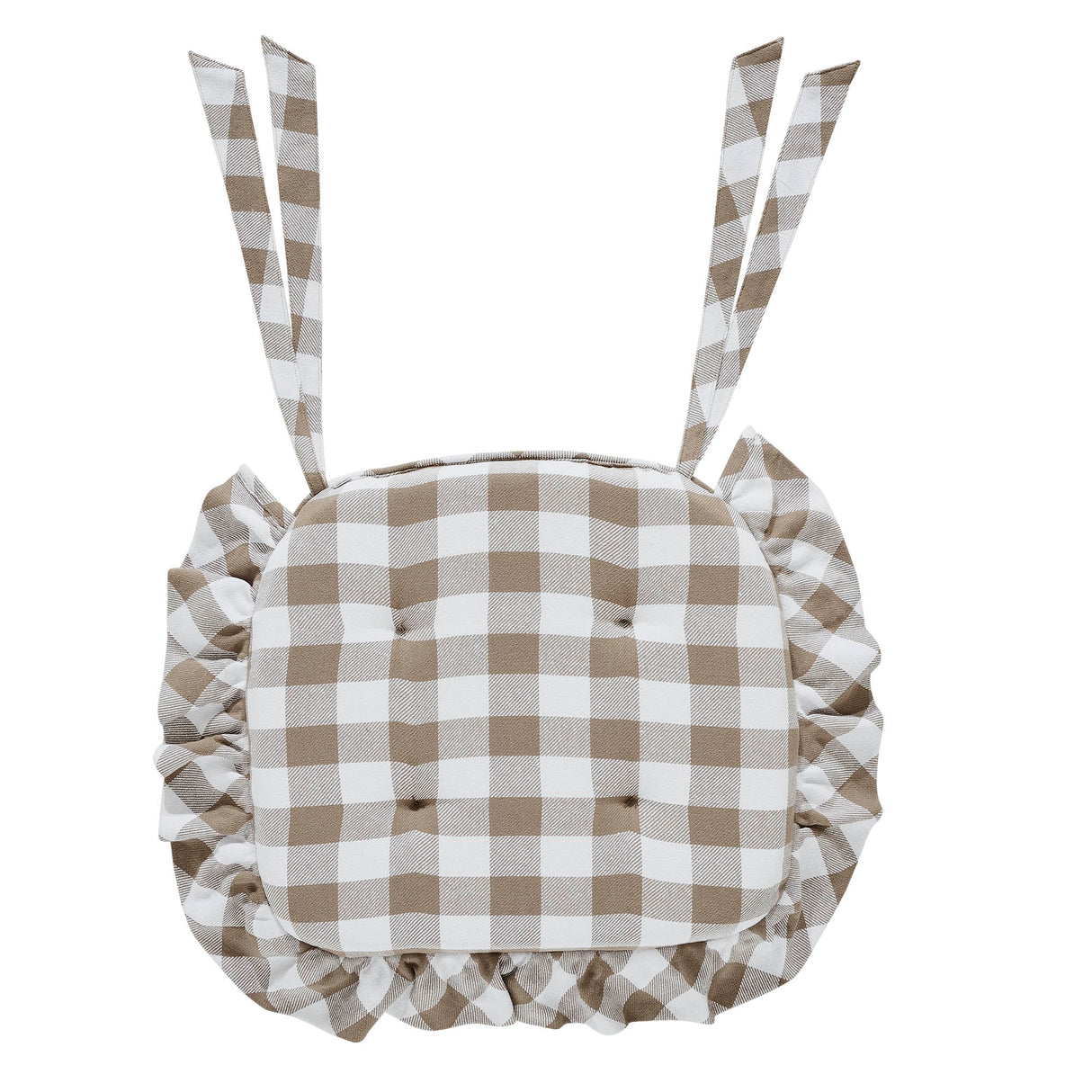 Annie Buffalo Check Ruffled Chair Pad 16.5x18
