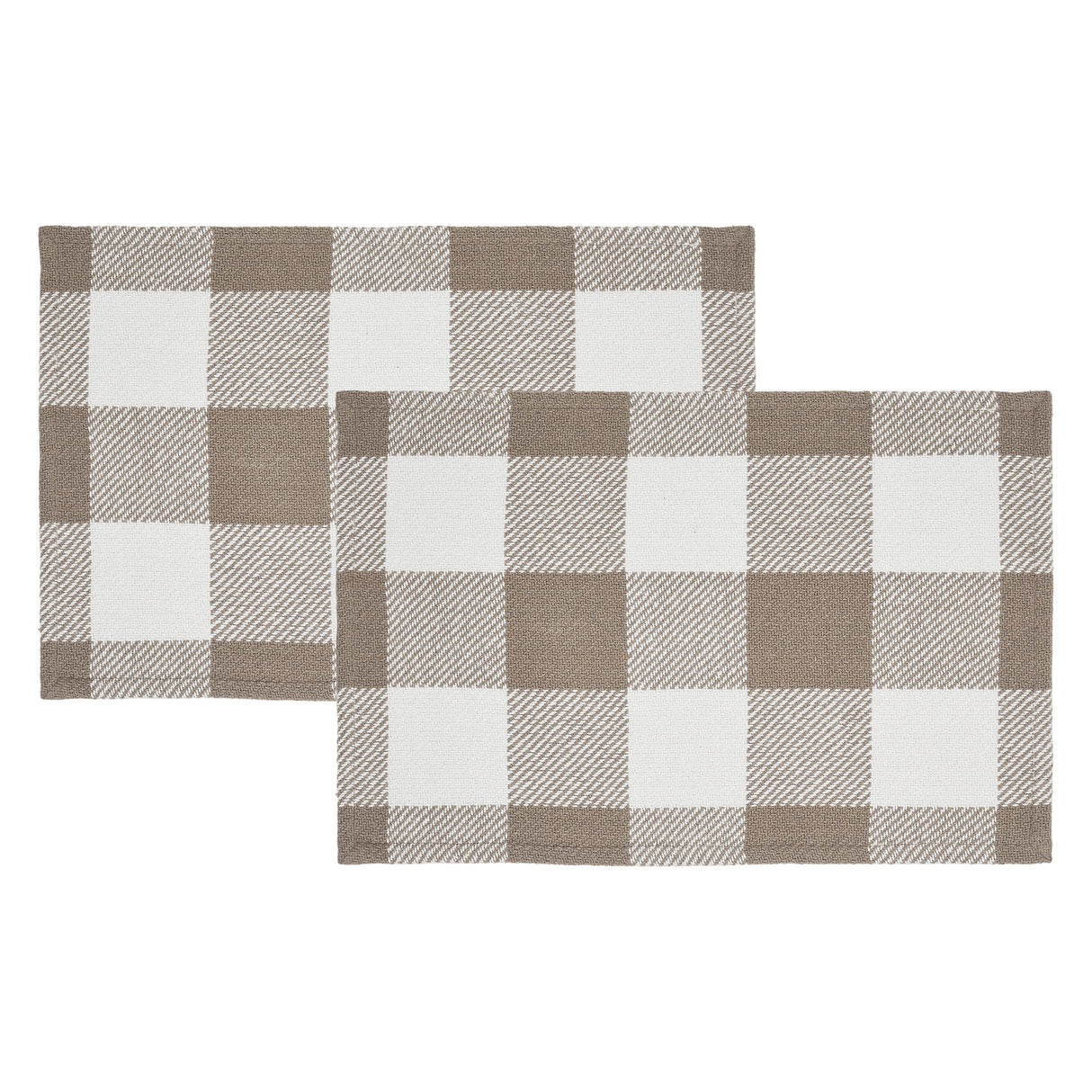 Placemat 13x19 Set of 2, Cotton Dining Room, Kitchen Placemat, Dining Table Placemats, Place Mat, Annie Buffalo Check Collection, Rectangle 13x19, Portabella, 6 Pack 12 Pack