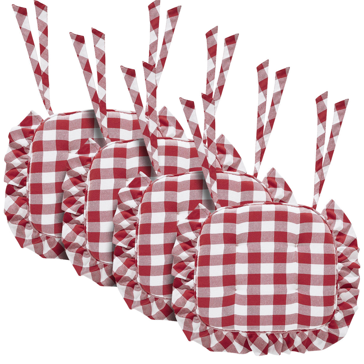 Annie Buffalo Check Ruffled Chair Pad 16.5x18
