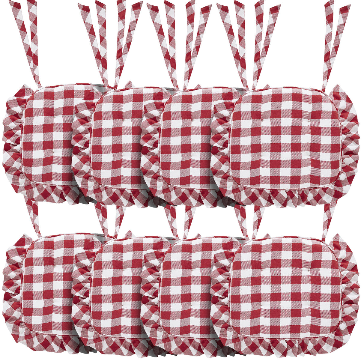 Annie Buffalo Check Ruffled Chair Pad 16.5x18