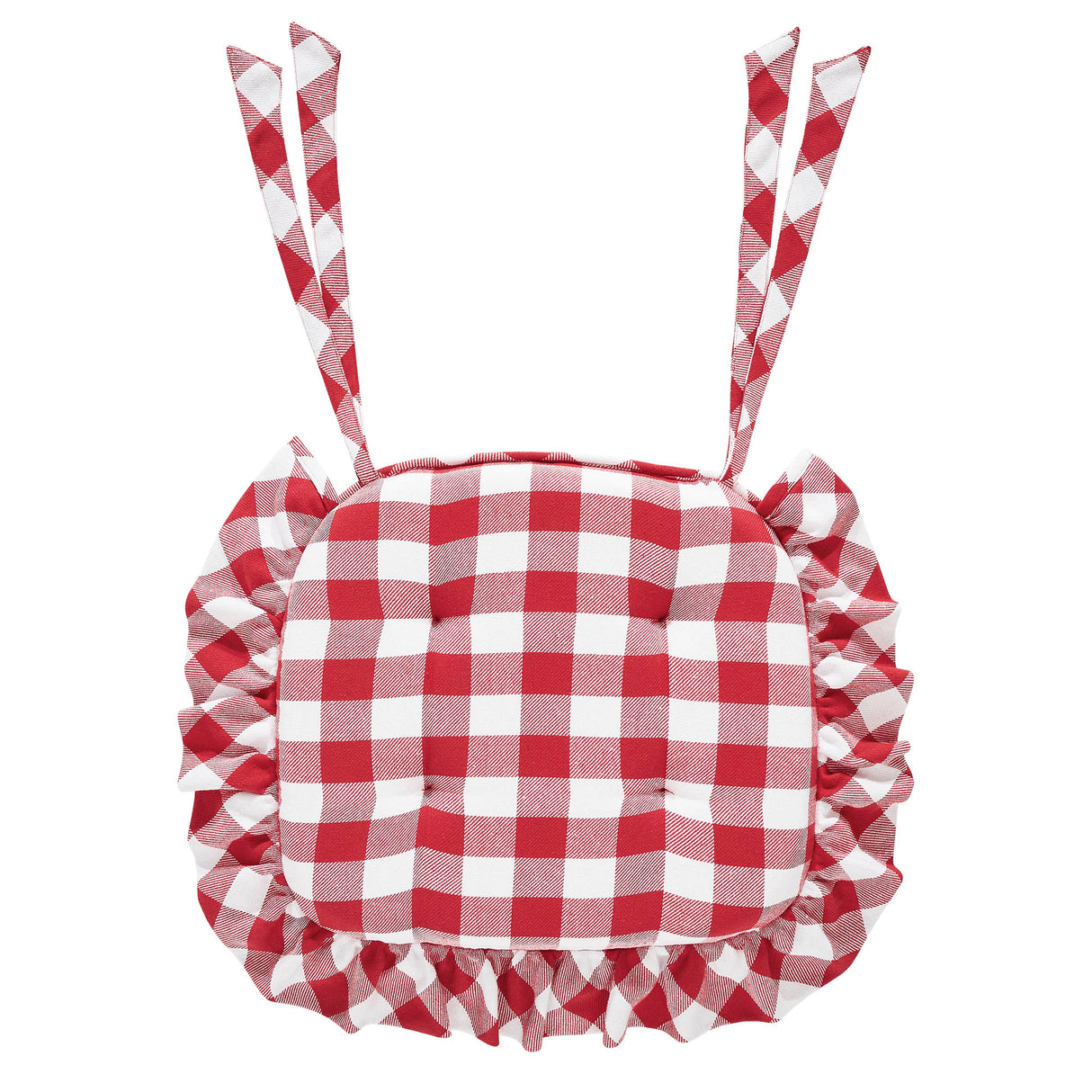 Annie Buffalo Check Ruffled Chair Pad 16.5x18