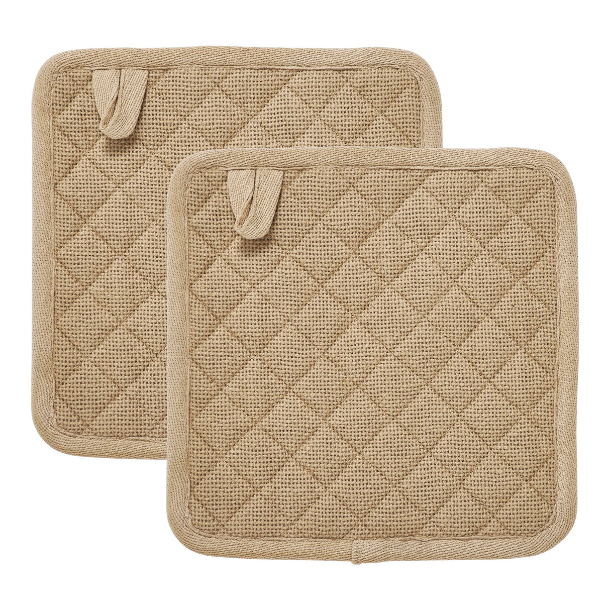 Burlap Natural Pot Holder Set of 2 8x8