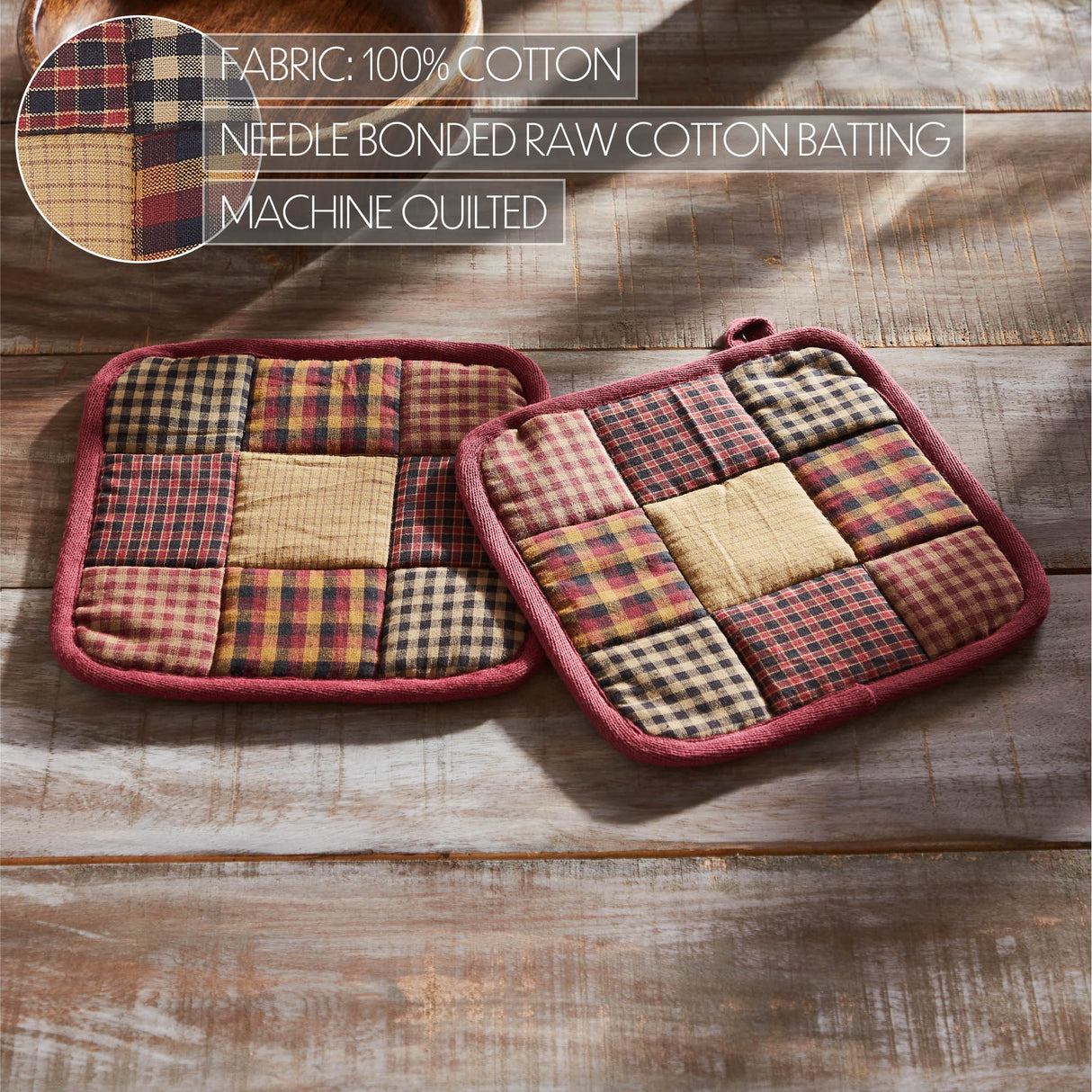 VHC Brands Heritage Farms 7PC Set 2 Oven Mitts 2 Pot Holders and 3 Tea Towels