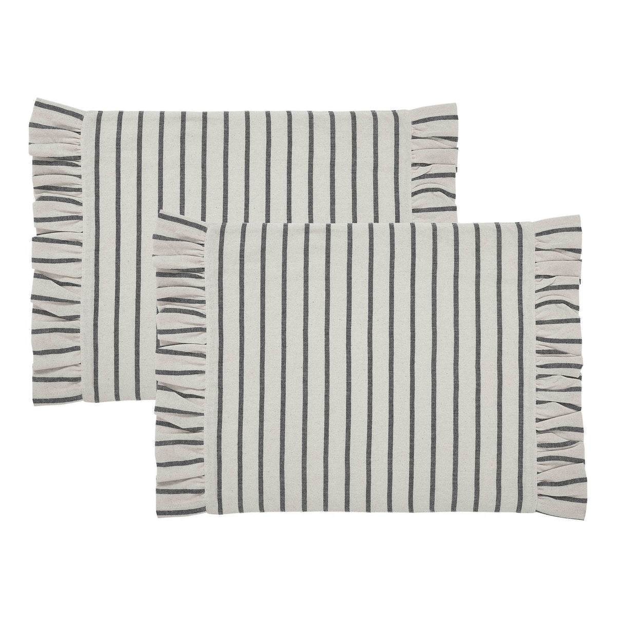 Kaila Ticking Stripe Ruffled Placemat Set of 2 13x19