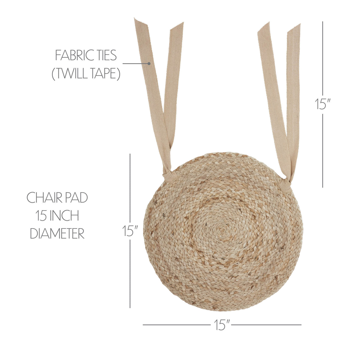 Natural Jute Chair Pad 15 inch Diameter