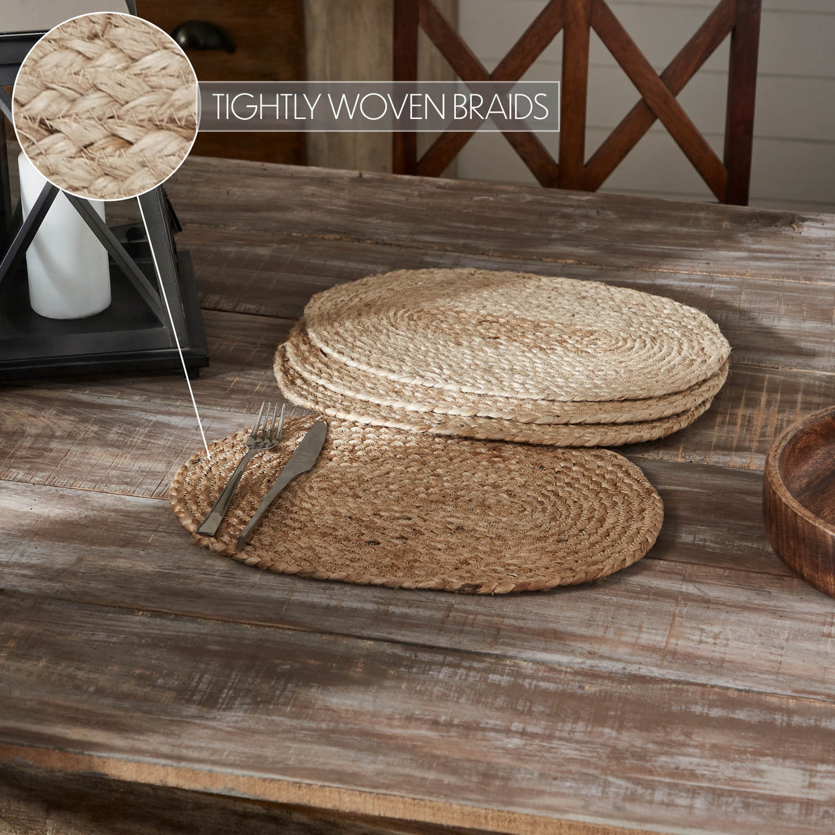 Natural Jute Placemat Set of 4 10x15