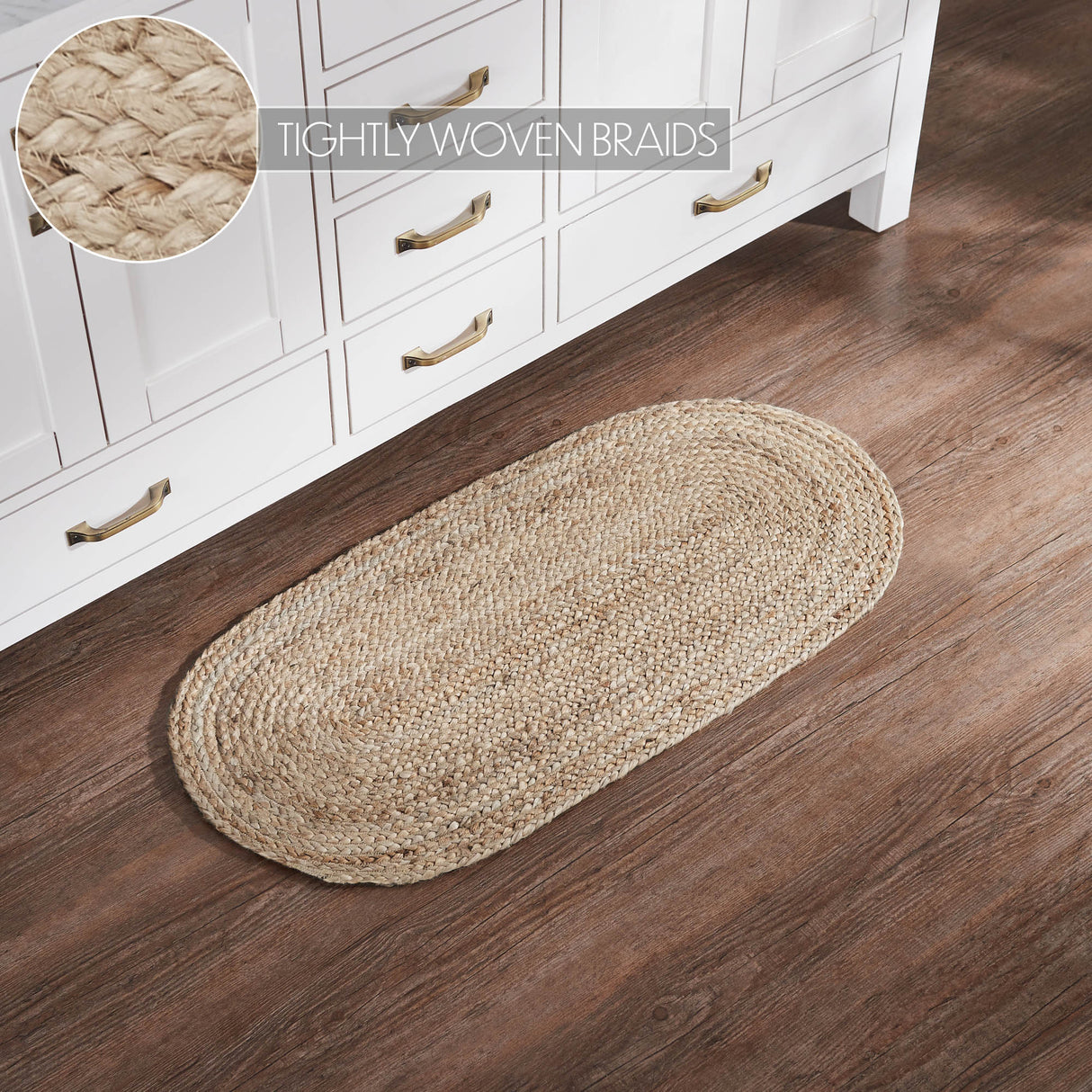 VHC Brands Natural Jute 2 Piece Rug Set, 17x36 and 17x48