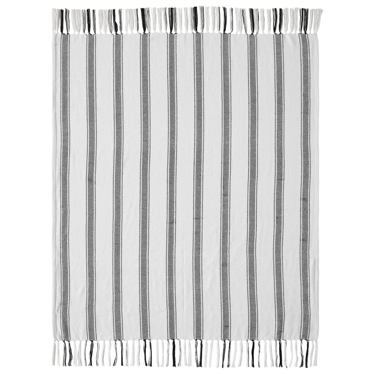 Sawyer Mill Black Ticking Stripe Woven Throw 50x60