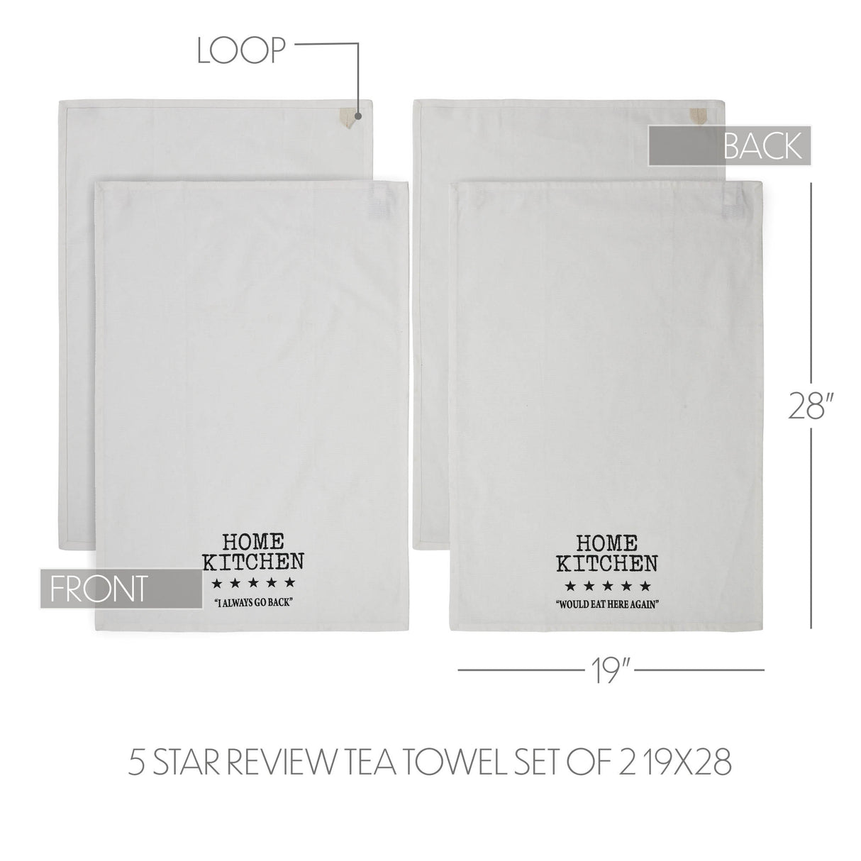 Down Home 5 Star Review Tea Towel Set of 2 19x28