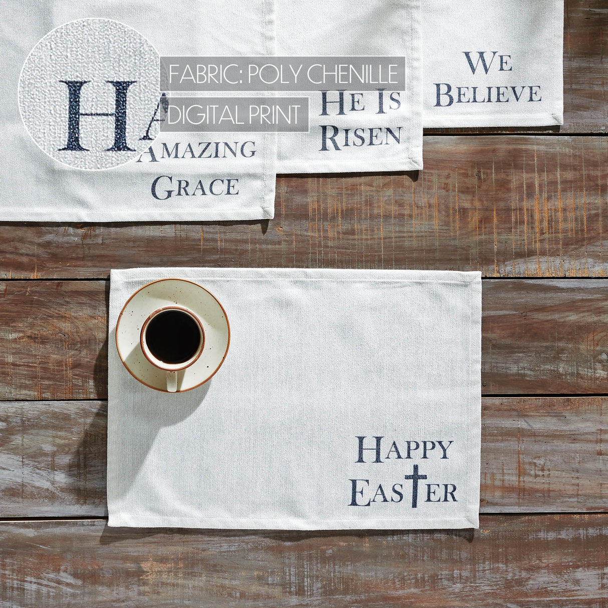 Risen Placemat Set of 4 13x19, 3 Pack 12 Pack