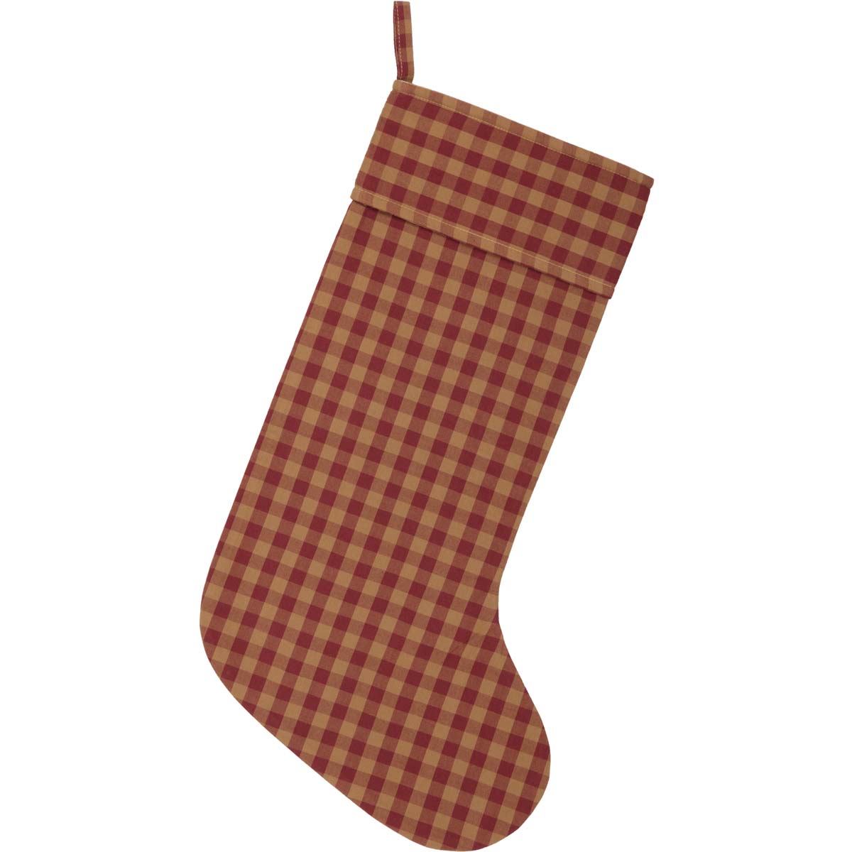 Burgundy Check Stocking Set of 2 12x20