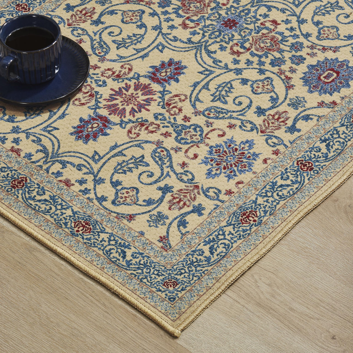 Medallion Beige Rug Rect 24x72