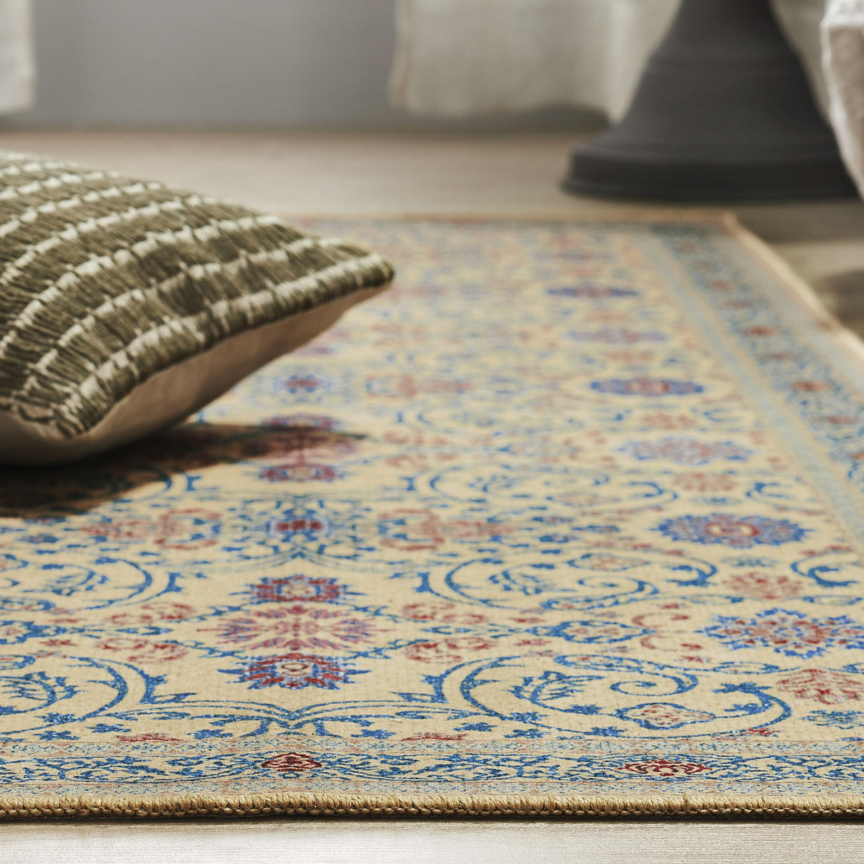 Medallion Beige Rug Rect 24x72