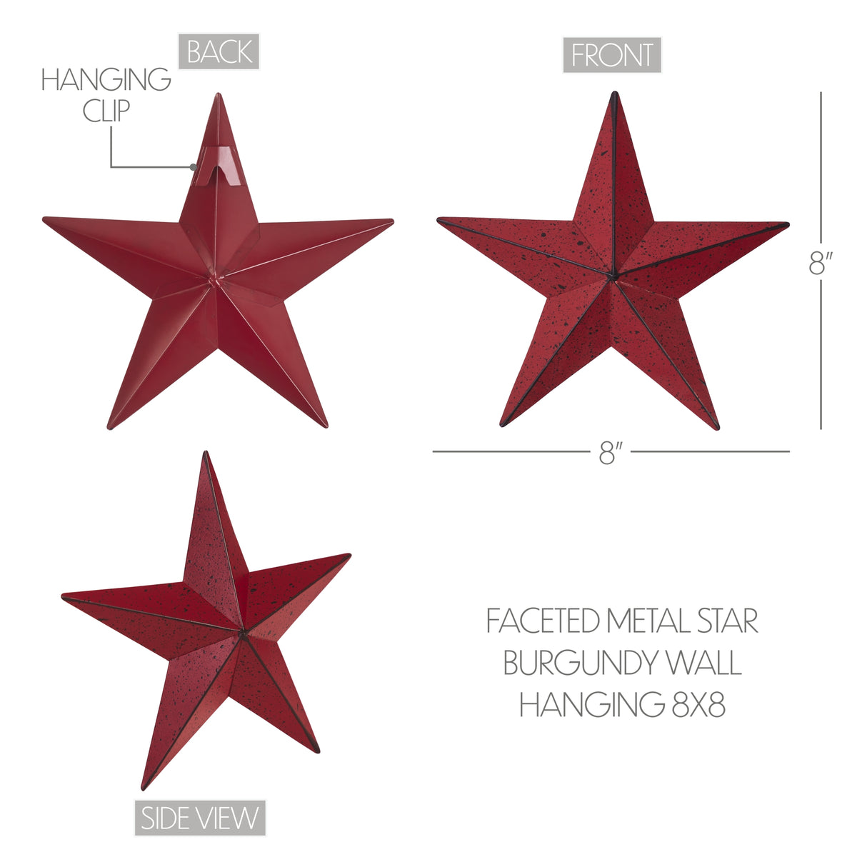 85042-Faceted-Metal-Star-Burgundy-Wall-Hanging-8x8-image-1
