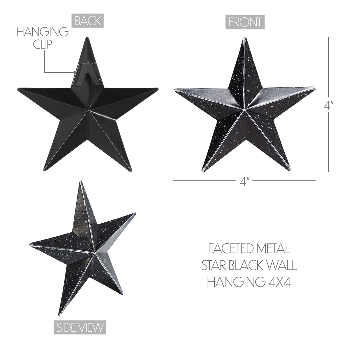 85045-Faceted-Metal-Star-Black-Wall-Hanging-4x4-image-1