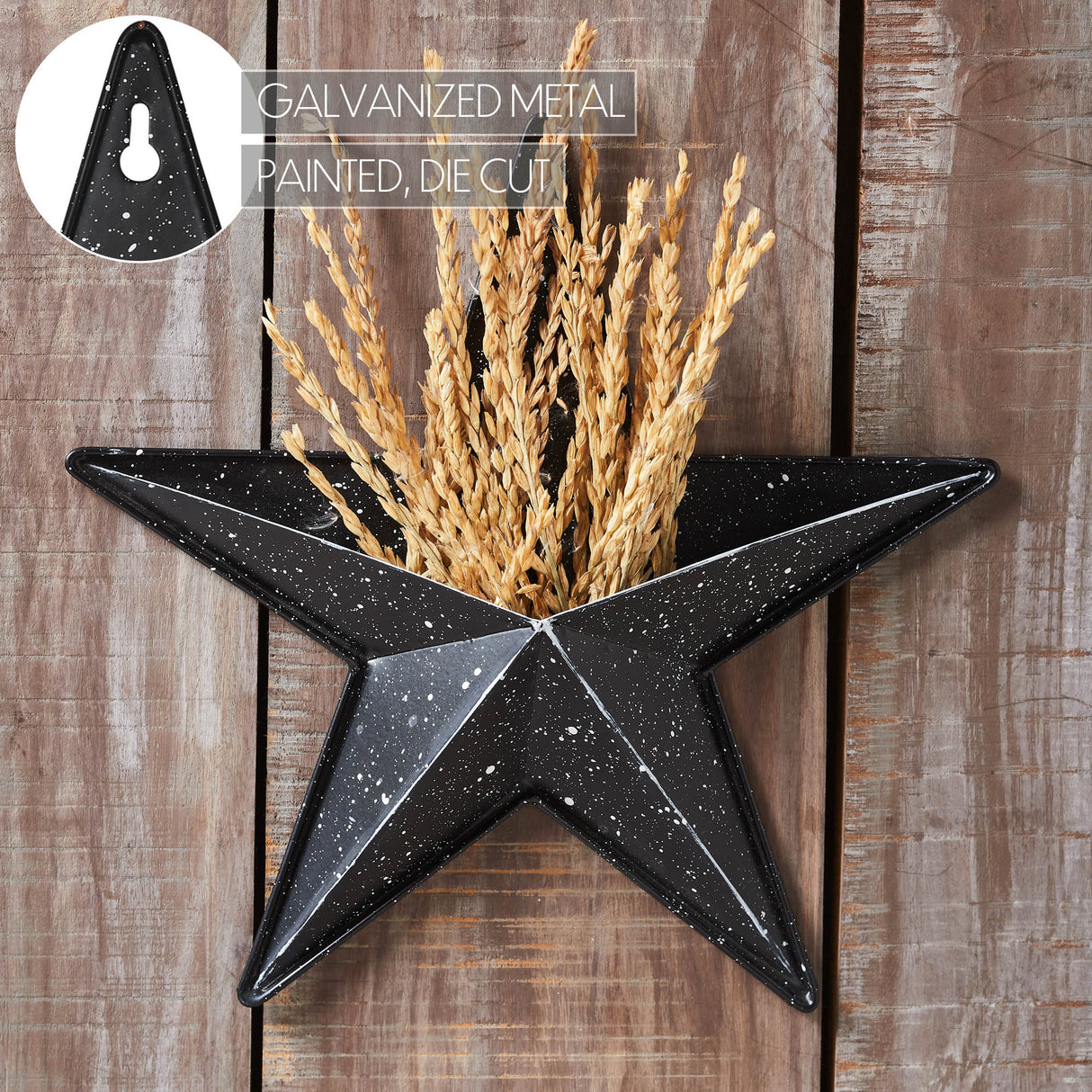 85050-Faceted-Metal-Star-Black-Wall-Hanging-w/-Pocket-12x12-image-1