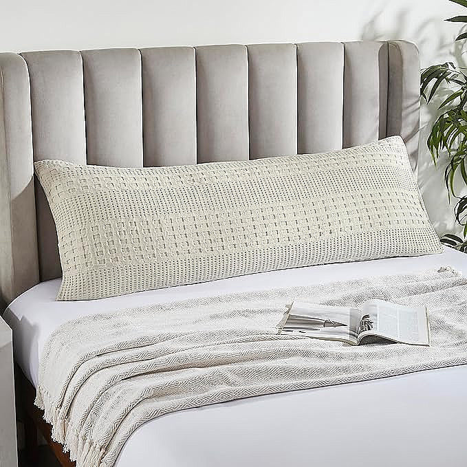 100% Cotton Waffle Weave Pillow Cover, Lightweight & Breathable Woven Sham