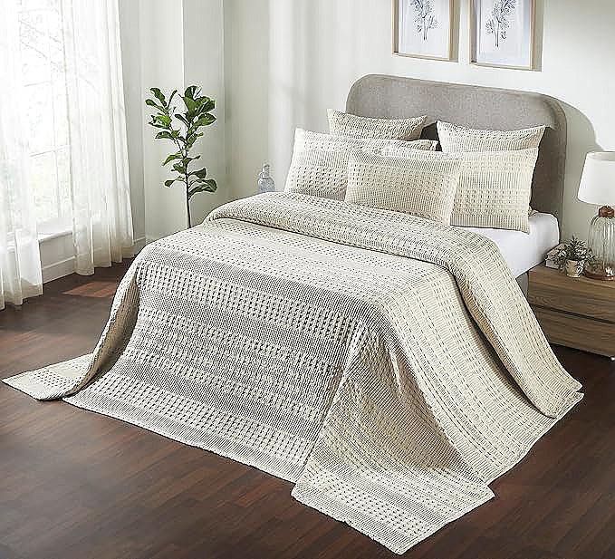 100% Cotton Waffle Weave Blanket, Lightweight & Breathable Woven Bedding