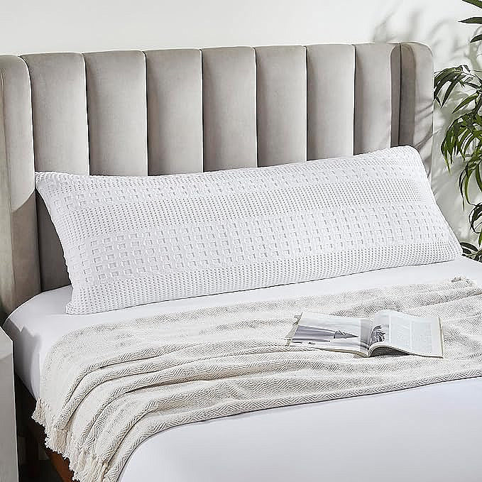 100% Cotton Waffle Weave Pillow Cover, Lightweight & Breathable Woven Sham