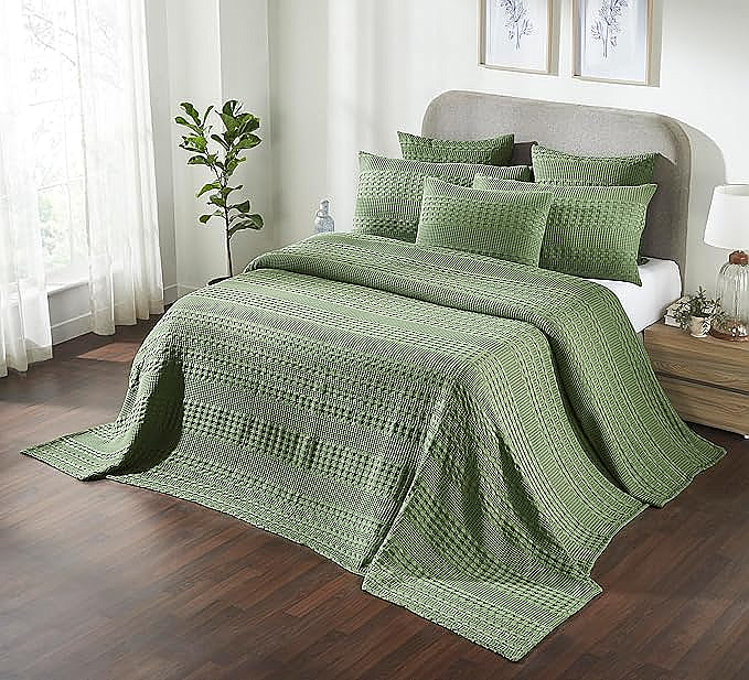 100% Cotton Waffle Weave Blanket, Lightweight & Breathable Woven Bedding