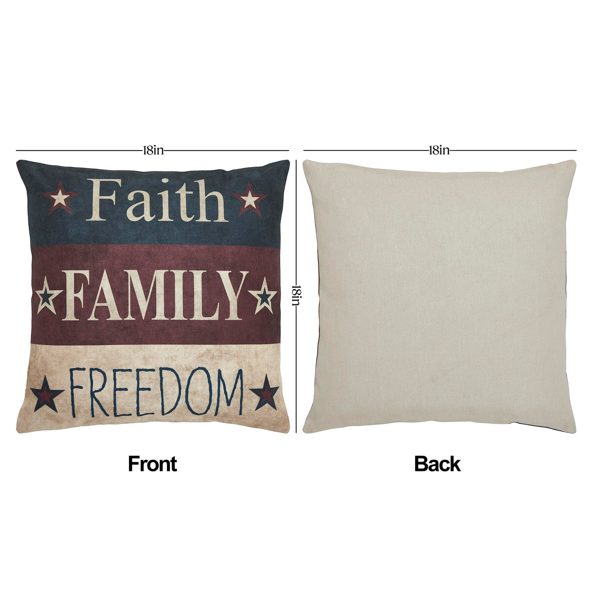 Faith Family Freedom Pillow Cover Set of 2 18Lx18W