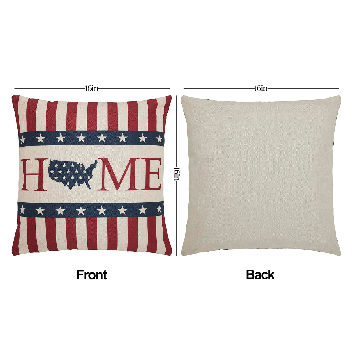 God Bless America Pillow Cover Set of 2 16Lx16W