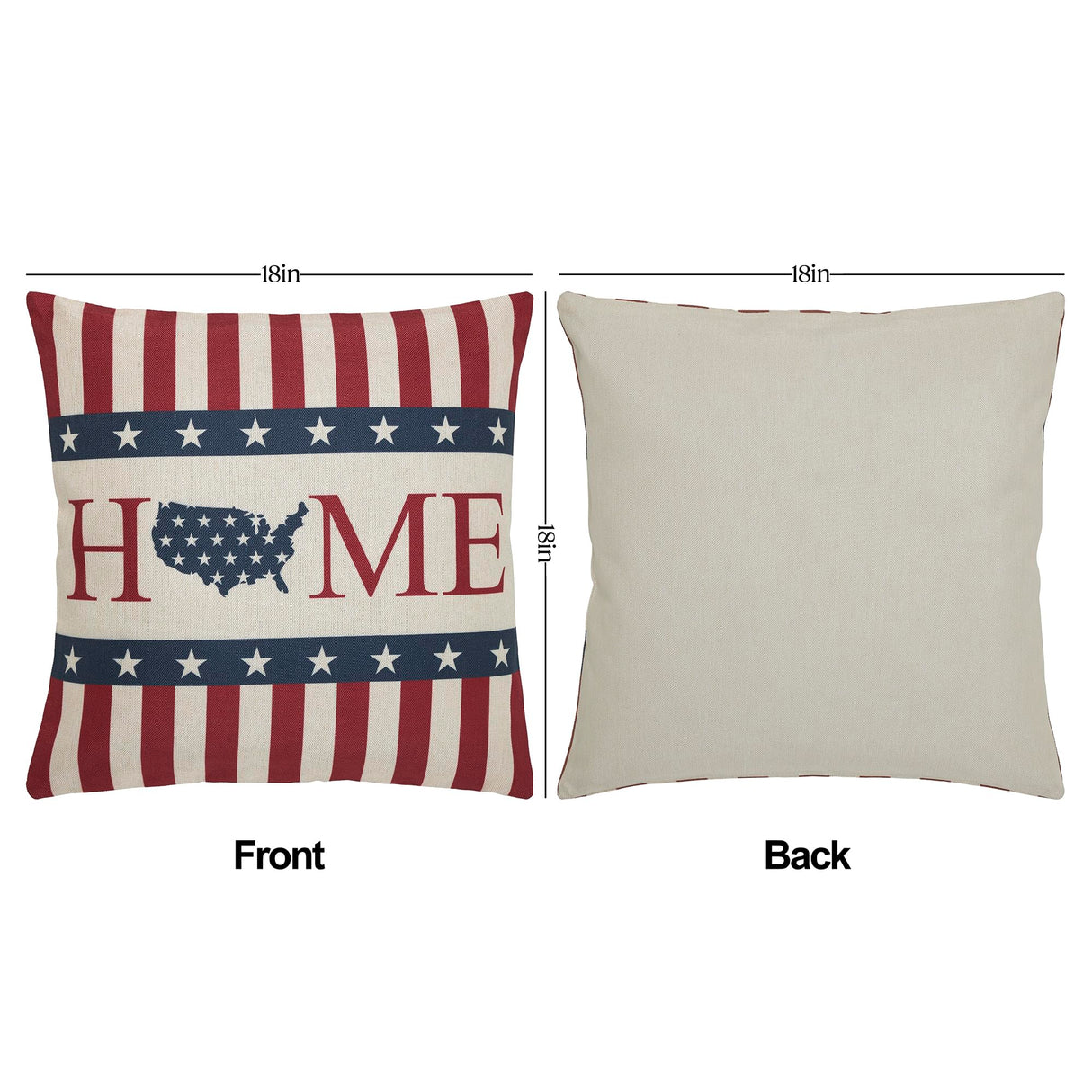 God Bless America Pillow Cover Set of 2 18Lx18W
