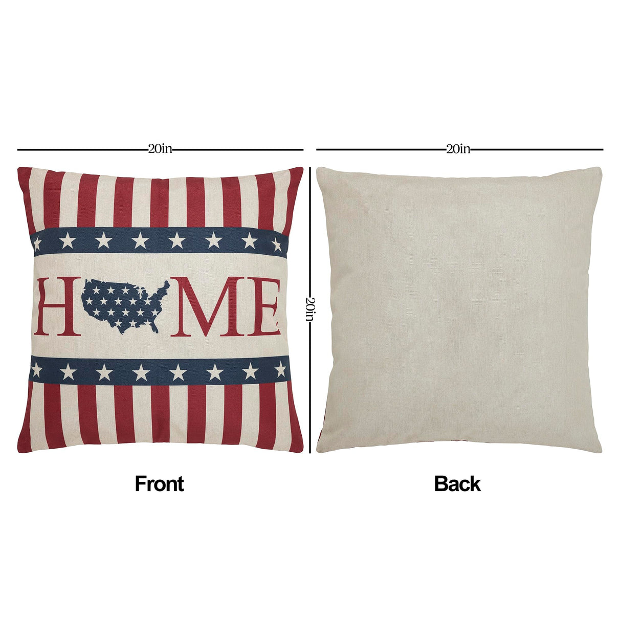 God Bless America Pillow Cover Set of 2 20Lx20W