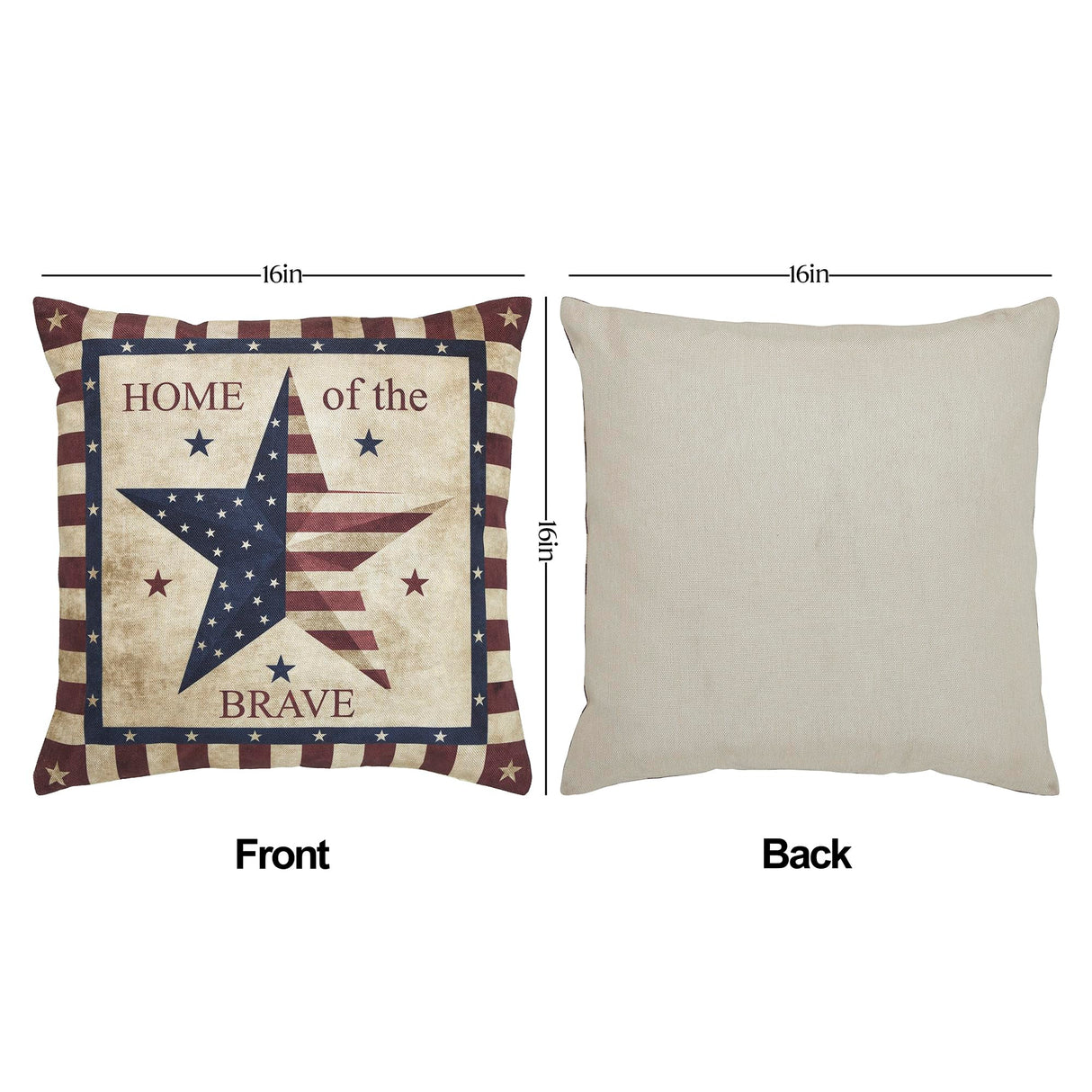 Free and Brave Pillow Cover Set of 2 16Lx16W