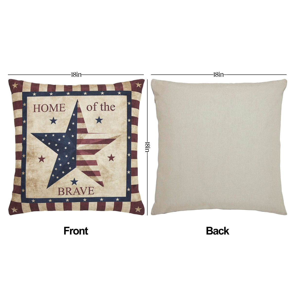 Free and Brave Pillow Cover Set of 2 18Lx18W